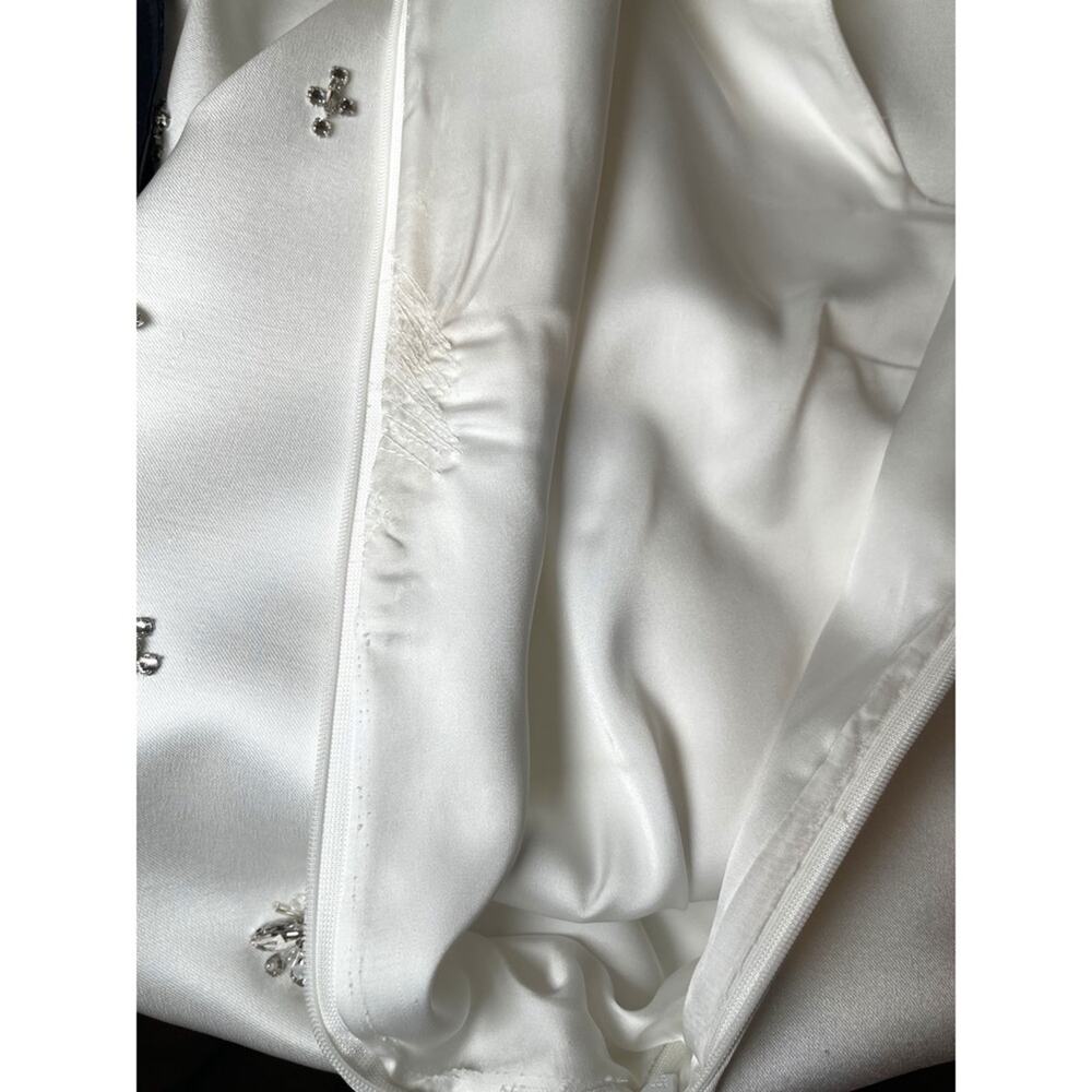 RETROFETE Tylee Crystal Embellished Satin White Mini Dress Size XS - Picture 11 of 16